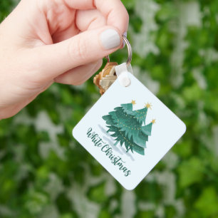 weiße Weihnachtsfeier Schlüsselanhänger
