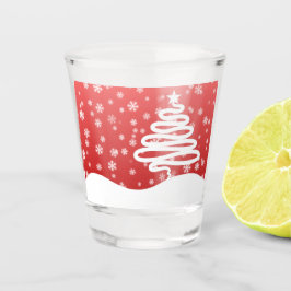 weiße Weihnachtsfeier Schnapsglas