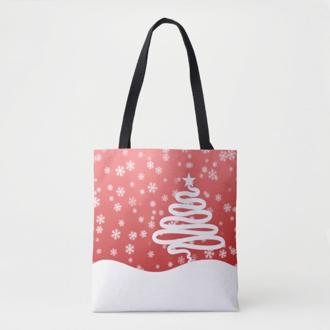 weiße Weihnachtsfeier Tasche (Vorderseite)
