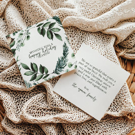 Weiße Weihnachtsgrün & Sage Pine Holiday Card Einladung