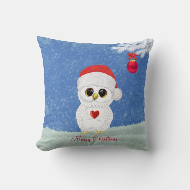 Weiße Weihnachtsschale Kissen (Vorderseite)