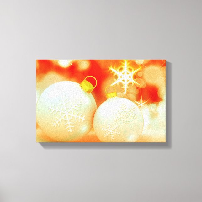 Weiße Weihnachtsschmuck Leinwanddruck (Vorderseite)