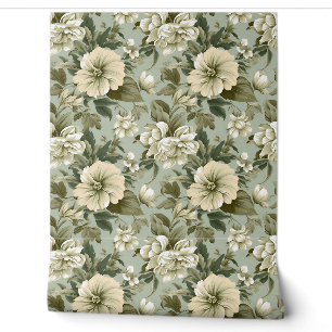 Weiße weiße Blume aus weißem Shabby Chic Tapete