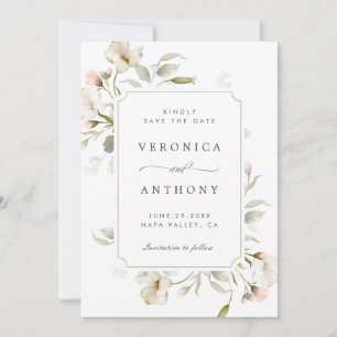 Weiße Weiße Weide Elegantes Blumenzwiebeln Foto Save The Date