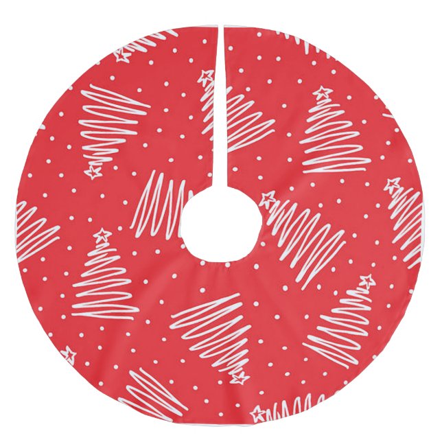 Weiße weiße weiße Weihnachtsbaume Polyester Weihnachtsbaumdecke (Vorderseite)