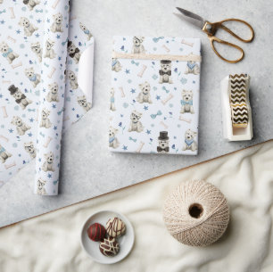 Weiße Westie mit Zubehör Whimsical Geschenkpapier