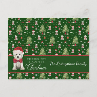 Weiße Westie-Weihnachts-Laune Postkarte