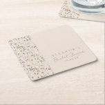 Weiße Wildblume Blumenbenutzerdefiniertes Brautpar Rechteckiger Pappuntersetzer<br><div class="desc">Weiße Wildblume Floral Boho Custom Brautparty Square Paper Untersetzer</div>