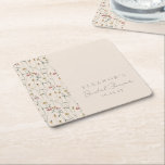 Weiße Wildblume Blumenbenutzerdefiniertes Brautpar Rechteckiger Pappuntersetzer<br><div class="desc">Weiße Wildblume Floral Boho Custom Brautparty Square Paper Untersetzer</div>