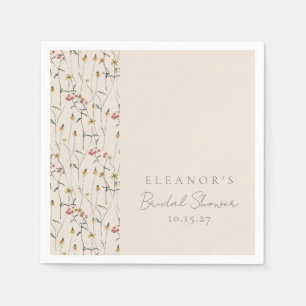 Weiße Wildblume Blumenbenutzerdefiniertes Brautpar Serviette