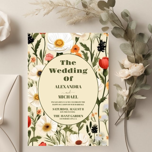 Weiße Wildblume Meadow Wedding Einladung (Von Creator hochgeladen)