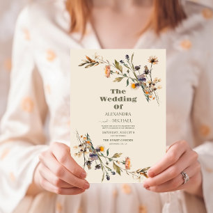 Weiße Wildblume Meadow Wedding Einladung