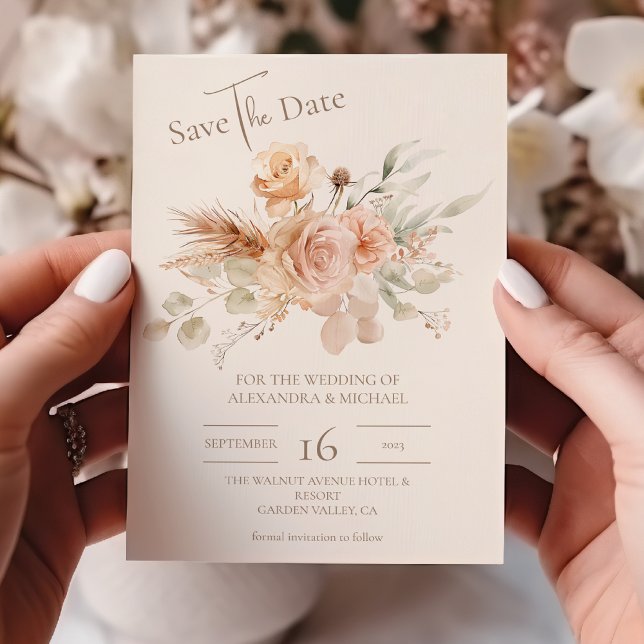 Weiße Wildblume Meadow Wedding Save The Date (Von Creator hochgeladen)