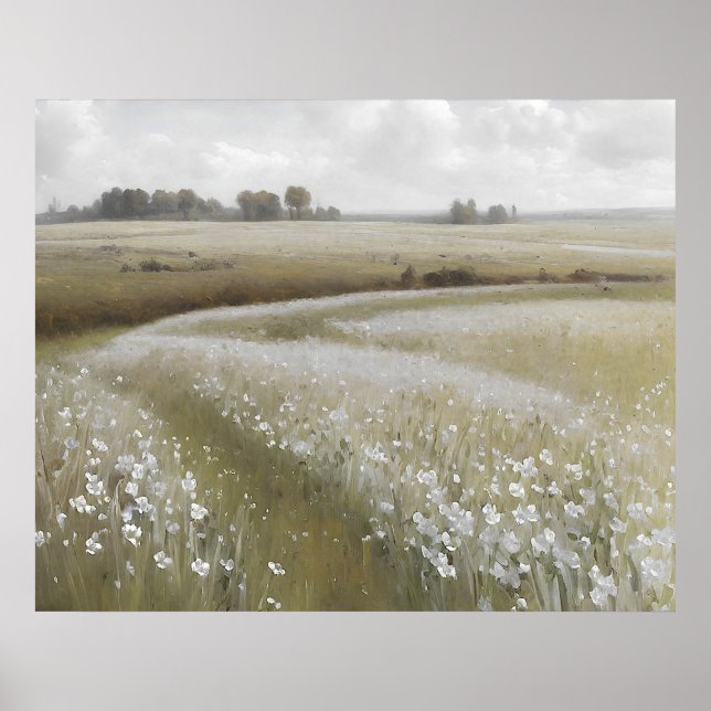 Weiße Wildblume Poster (Vorne)