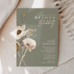 Weiße Wildblume Sage Green Brunch und Bubbly Einladung<br><div class="desc">Der Whimsical Wildblume Sage Green Brunch und die Blubbly Einladung sind perfekt für Ihre schlichte, elegante Hochzeit. Die minimalistischen Aquarellfarben-Wildblumen werden Ihre Vision zum Leben erwecken! Das Design der hübschen Blume in Weiß und Gold, mit Touchs von lila und gelb, ist sicher, um Ihren minimalen Herbst Blumentraum zu vervollständigen! Behalt...</div>