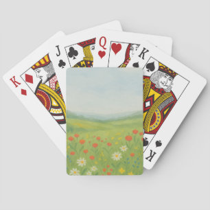 Weiße Wildblume Wiesen Landschaft Spielkarten