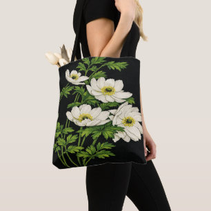 Weiße Wildblumen Floral Tasche