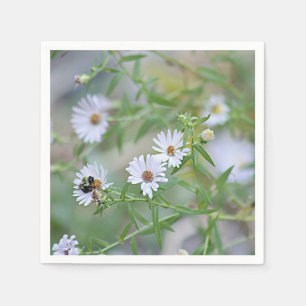 Weiße Wildblumen Serviette