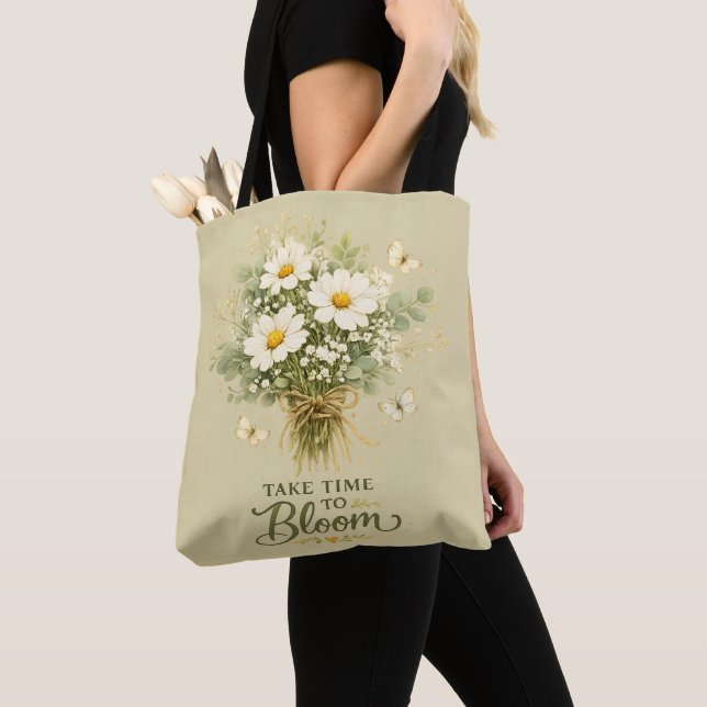 Weiße Wildblumenbouquet Tasche (Von Nahem)
