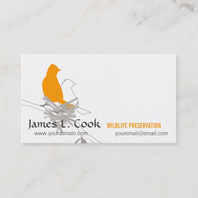 Weiße Wildvögel Visitenkarte (Vorderseite)