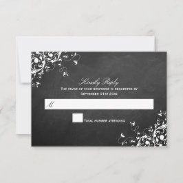 Weiße Wirbel auf RSVP-Karten für Hochzeiten auf Ch RSVP Karte
