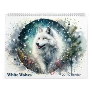 Weiße Wölfe Schneeiger Nördlicher Waldkalender Kalender