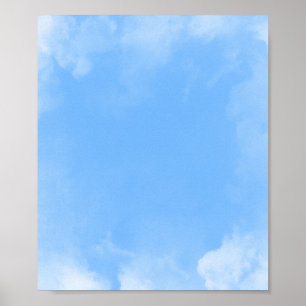 Weiße Wolke auf blauem Himmelshintergrund Poster