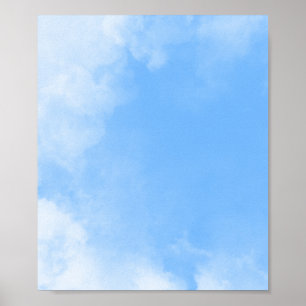 Weiße Wolke auf blauem Himmelshintergrund Poster