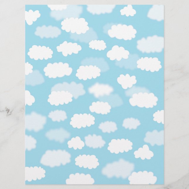 Weiße Wolken auf blauem Himmelspapier drucken (Vorderseite)