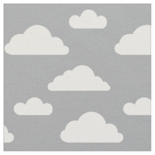 Weiße Wolken auf grauem Stoff von Nicole Janes