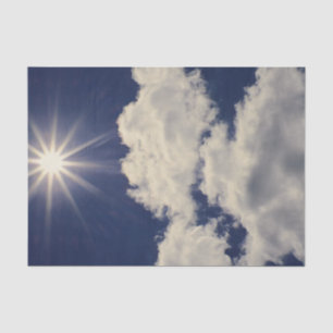 Weiße Wolken Blauer Himmel Schön Sonne Seidenpapier