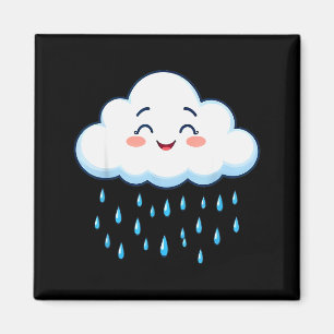 Weiße Wolken Regen Tropfen Kostüm Weihnachten Hall Magnet