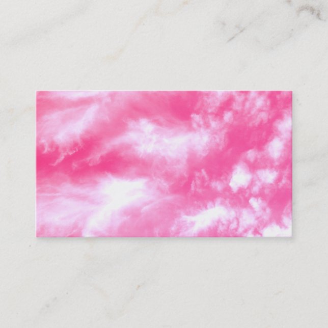 Weiße Wolken Rosa Himmel Tintes Foto Visitenkarte (Vorderseite)