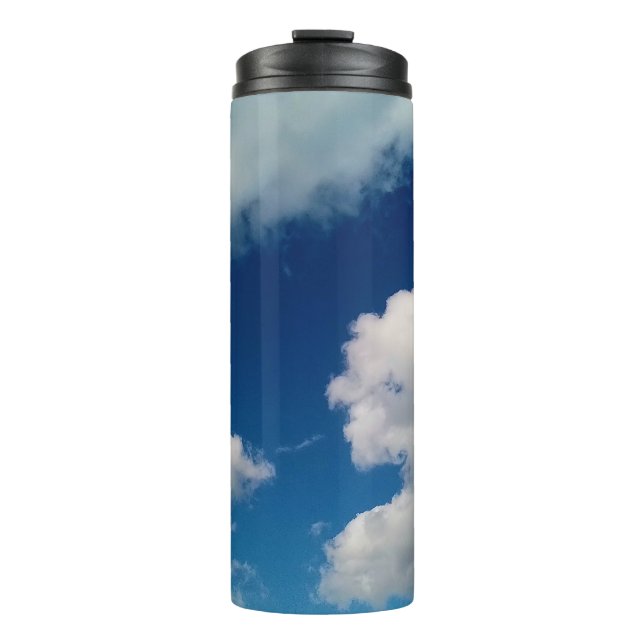 Weiße Wolken Thermosbecher (Vorderseite)