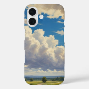Weiße Wolken und klarer blauer Himmel iPhone 16 Hülle