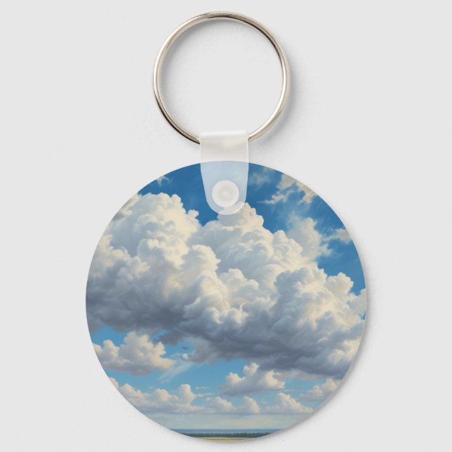 Weiße Wolken und klarer blauer Himmel Schlüsselanhänger (Vorderseite)