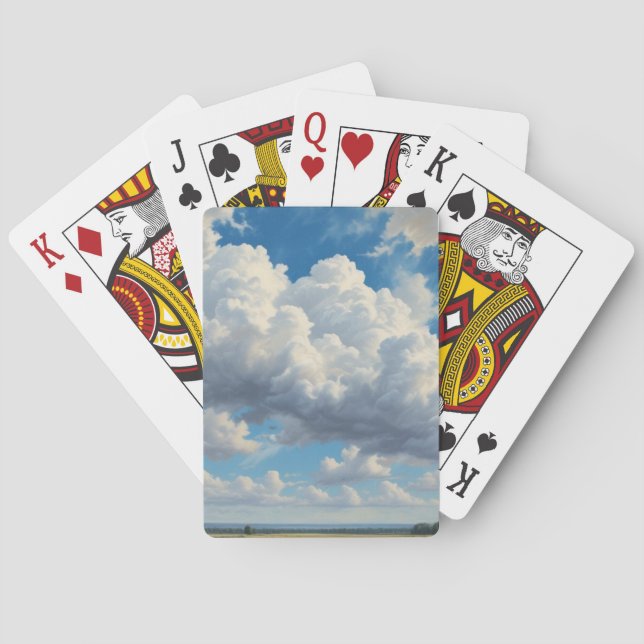 Weiße Wolken und klarer blauer Himmel Spielkarten (Rückseite)