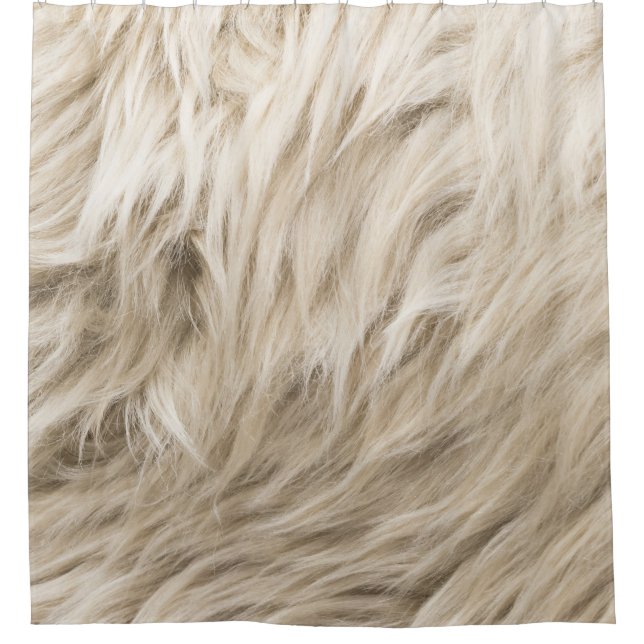 Weiße Wolle Fluffy Textur Hintergrund Duschvorhang (Vorderseite)