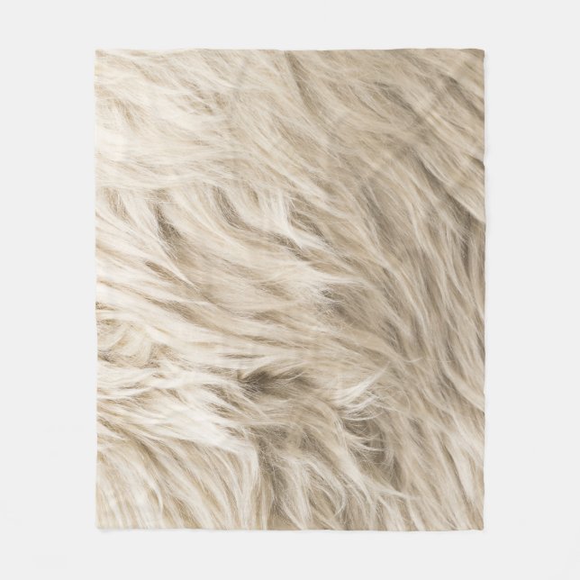 Weiße Wolle Fluffy Textur Hintergrund Fleecedecke (Vorderseite)