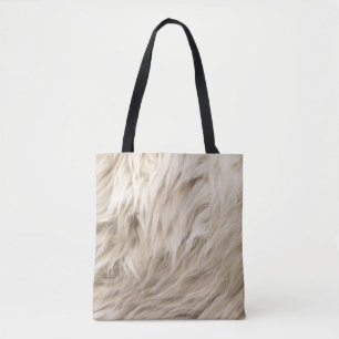 Weiße Wolle Fluffy Textur Hintergrund Tasche