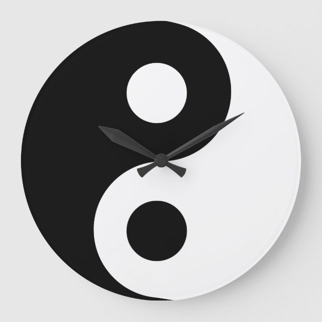 Weiße Yin Yang Wanduhr (Vorderseite)