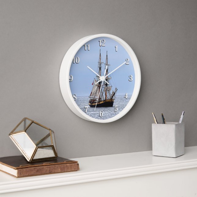 Weiße Zahlen für das nautische Fischerboot Uhr (Büro)