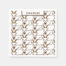 Weiße Ziege Personalisiert Serviette