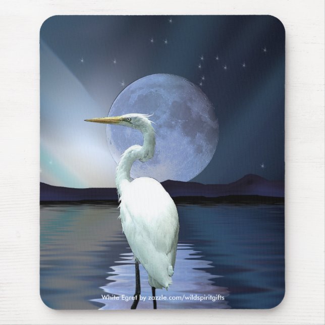 WEISSEGRET, MOON & AURORA Mousepad (Vorne)
