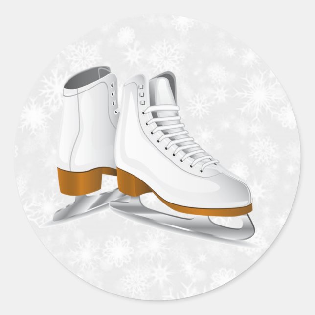Weißeis-Skate Runder Aufkleber (Vorderseite)