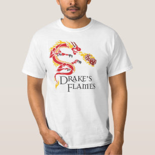 Weißen Drakes Flammen-T-Shirt T-Shirt
