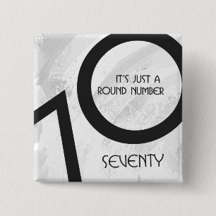 Weißer 70. Dezember Geburtstag Button