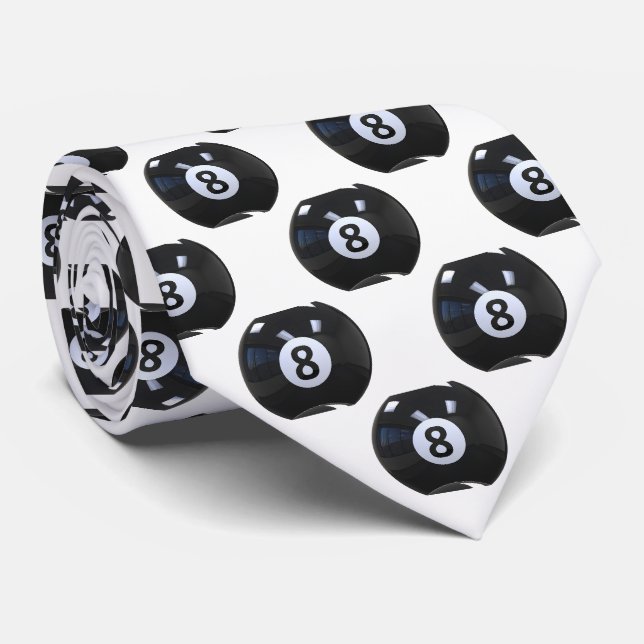 Weißer 8 Ball Billard Pool Spieler Cool Krawatte (Gerollt)