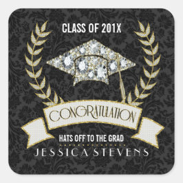 Weißer Abschluss Quadratischer Aufkleber