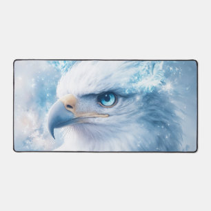 Weißer Adler Lebhaftes Blaues Auge Frost-Fantasie Schreibtischunterlage